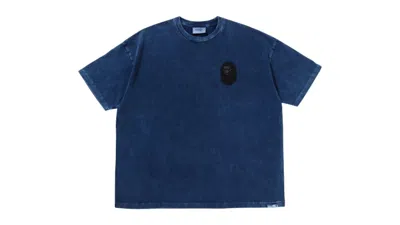 Pre-owned Bape Men's  Black Badge Logo I Tee Shirt In Blue