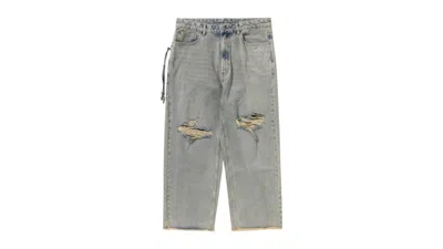 Pre-owned Bape Men's  Black Essential Paisley Trimmed Denim Pant In Blue