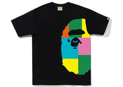 Pre-owned Bape Men's  Block Side Big Ape Head Tee Shirt In Black