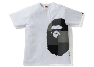 Pre-owned Bape Men's  Block Side Big Ape Head Tee Shirt (ss21/fw22) In White/black