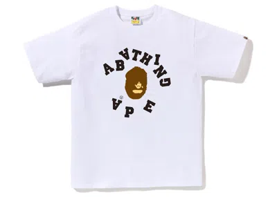 Pre-owned Bape Men's  Broken College Tee Shirt (ss23) In White
