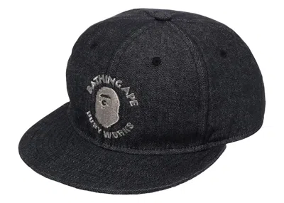 Pre-owned Bape Men's  Busy Work Denim Cap In Black