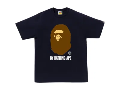 Pre-owned Bape Men's  By Bathing Ape Logo Tee Shirt In Navy Blue