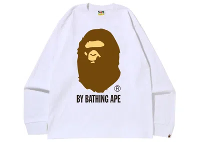 Pre-owned Bape Men's  By Bathing Ape Long Sleeve Tee Shirt (ss22) In White