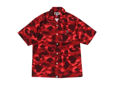 Pre-owned Bape Men's  Camo Ape Head One Point Shirt In Red