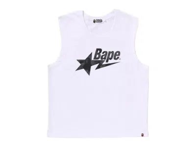 Pre-owned Bape Men's  Camo  Sta Tank Top In White