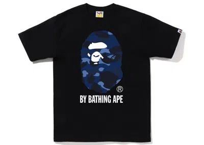 Pre-owned Bape Men's  Camo By Bathing Ape Tee Shirt (fw22) In Black Navy Blue