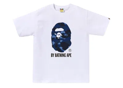 Pre-owned Bape Men's  Camo By Bathing Ape Tee Shirt (fw24) In White/navy Blue