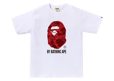 Pre-owned Bape Men's  Camo By Bathing Ape Tee Shirt (fw24) In White/red In Multi