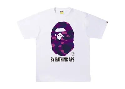 Pre-owned Bape Men's  Camo By Bathing Ape Tee Shirt In White/purple In Multi