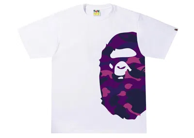 Pre-owned Bape Men's  Camo By Bathing Ape Tee Shirt In White/purple In Multi