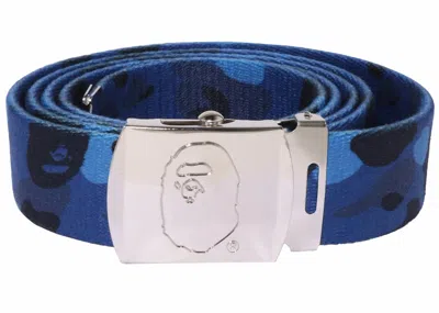 Pre-owned Bape Men's  Camo Gi Belt In Navy Blue