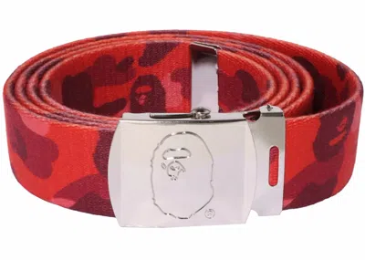 Pre-owned Bape Men's  Camo Gi Belt In Red