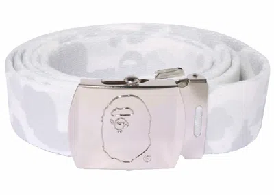 Pre-owned Bape Men's  Camo Gi Belt In White