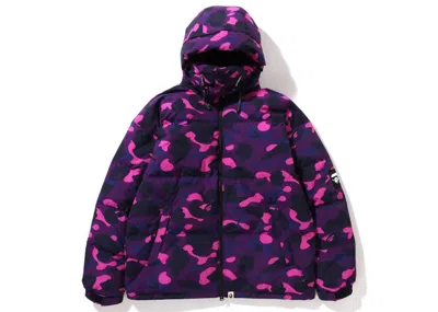Pre-owned Bape Men's  Camo Relaxed Fit Down Jacket In Purple
