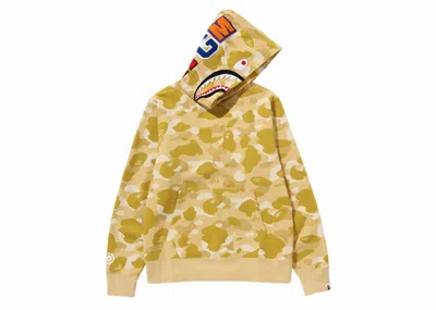 Pre-owned Bape Men's  Camo Shark Pullover Hoodie In Yellow