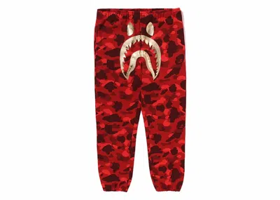 Pre-owned Bape Men's  Camo Shark Sweatpant In Red