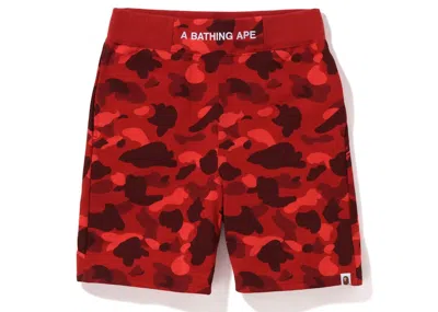 Pre-owned Bape Men's  Camo Sweat Shorts (ss22) In Red