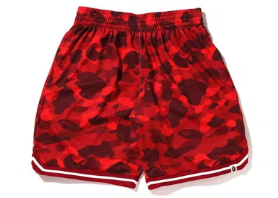 Pre-owned Bape Men's  Camo Wide Fit Basketball Shorts In Red