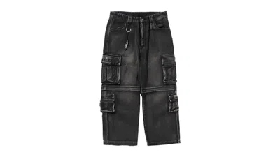 Pre-owned Bape Men's  Cargo Pant Rider Biker Jeans In Black