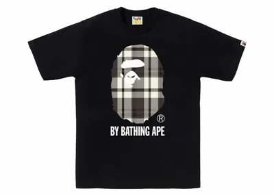 Pre-owned Bape Men's  Check By Bathing Ape Tee Shirt In Black