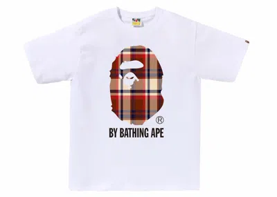 Pre-owned Bape Men's  Check By Bathing Ape Tee Shirt In White