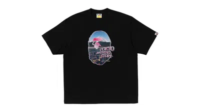 Pre-owned Bape Men's  Cityscape Ape Head Relaxed Fit Tee Shirt In Black
