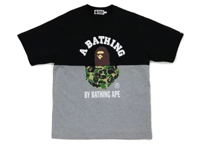 Pre-owned Bape Men's  College & By Bathing Ape Relaxed Fit Tee Shirt In Black
