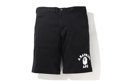Pre-owned Bape Men's  College Chino Shorts In Black