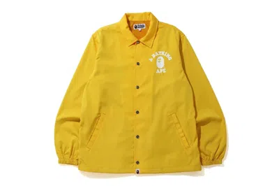 Pre-owned Bape Men's  College Coach Jacket In Yellow