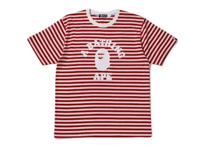 Pre-owned Bape Men's  College Hoop Tee Shirt In Red