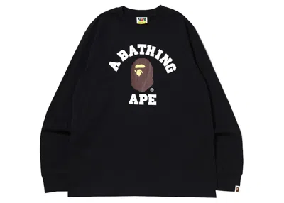Pre-owned Bape Men's  College Long Sleeve Tee Shirt (ss22) In Black