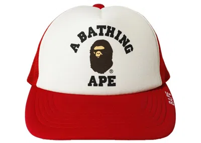 Pre-owned Bape Men's  College Mesh Cap In Red