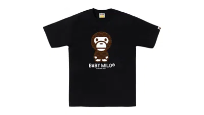 Pre-owned Bape Men's  College Monogram Baby Milo Tee Shirt In Black/brown