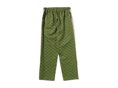 Pre-owned Bape Men's  College Monogram Relaxed Fit Pants In Olivedrab Green