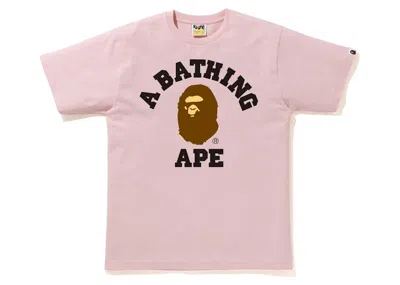 Pre-owned Bape Men's  College Tee Shirt (ss21) In Pink