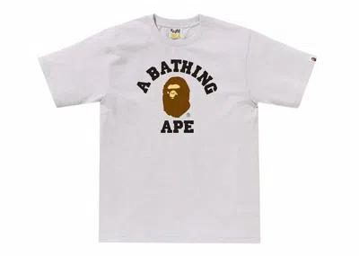 Pre-owned Bape Men's  College Tee Shirt (ss24) In Grey In Gray