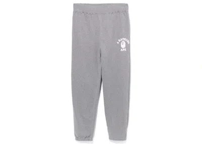 Pre-owned Bape Men's  College Wide Fit Sweat Pants In Grey In Gray