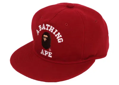 Pre-owned Bape Men's  College Wool Cap In Red