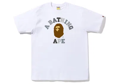 Pre-owned Bape Men's  Colors College Tee Shirt (fw22) In White Black In Multi