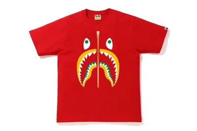 Pre-owned Bape Men's  Colors Shark T-shirt In Red/yellow In Multi