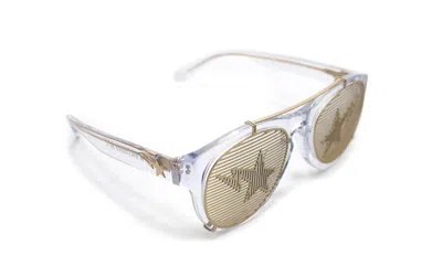 Pre-owned Bape Men's  Convertible Blinds & Shades Sta Sunglasses In Clear In Transparent