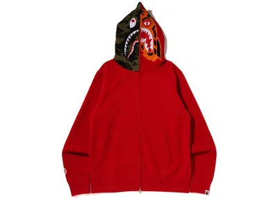 Pre-owned Bape Men's  Crazy Face Full Zip Hoodie In Red