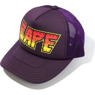 Pre-owned Bape Men's  Crystal Stone Mesh Cap In Purple