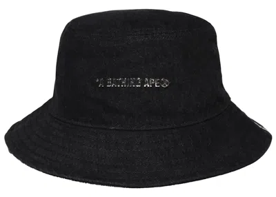 Pre-owned Bape Men's  Denim Bucket Hat In Black