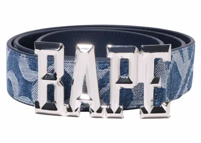 Pre-owned Bape Men's  Denim Monogram Belt In Blue