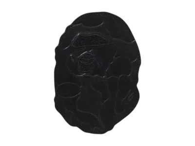 Pre-owned Bape Men's  Embossed Leather Card Case In Black