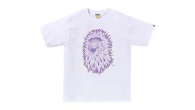 Pre-owned Bape Men's  Firework Ape Head I Tee Shirt In White