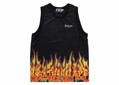 Pre-owned Bape Men's  Flame Mesh Vest In Black