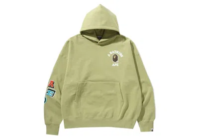 Pre-owned Bape Men's  Fonts Loose Fit Pullover Hoodie In Beige